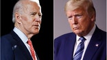 FILE - In this combination of file photos, former Vice President Joe Biden, left, speaks in Wilmington, Del., on March 12, 2020, and President Donald Trump speaks at the White House in Washington on April 5, 2020. Some of the country’s major sports betting companies are running contests in which participants predict things that will happen or be said during the presidential debate, Tuesday, Sept. 29, 2020, for the chance to win money. (AP Photo/File)