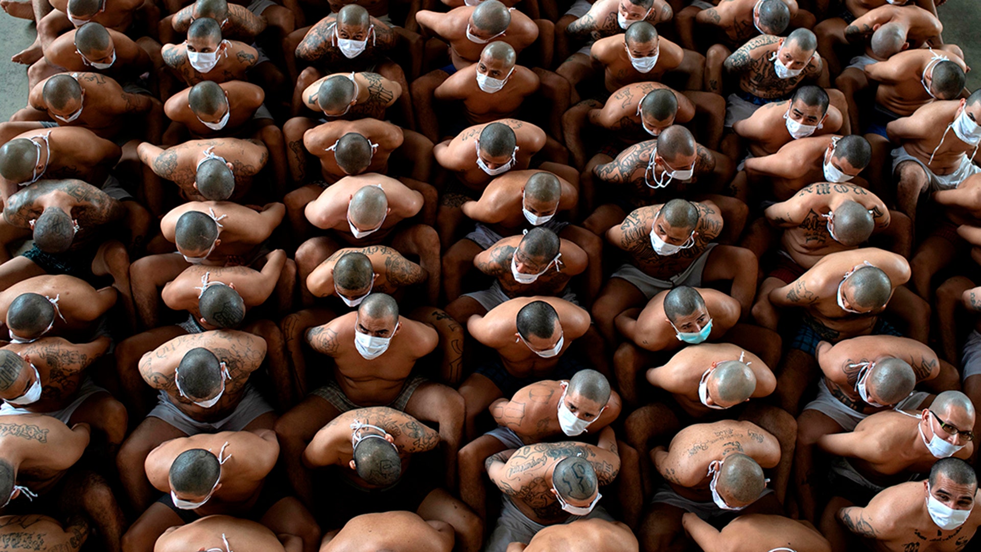 Members of the "Mara 18" and "MS-13" gangs are seen in custody at a maximum-security prison in Izalco, Sonsonate, El Salvador, Sept. 5, 2020.
