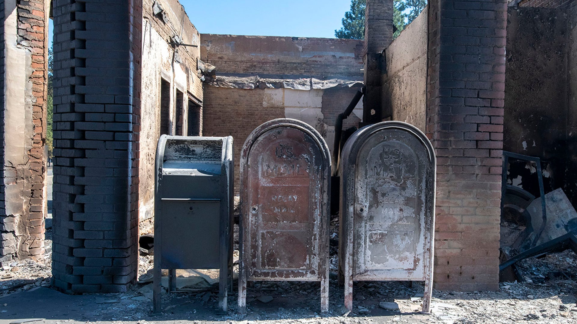 The Malden post office destroyed by wildfire is shown Tuesday, Sept. 8, 2020, in Malden, Wash.