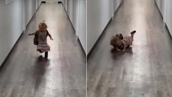 Texas toddler is too happy to see her dad after school, falls while running toward him in adorable video