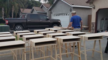 California man builds dozens of desks to support virtual learning for students in need