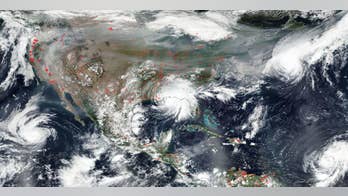 Hurricanes and fires across US revealed in NASA satellite image