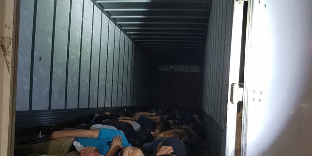 Customs and Border Protection found more than 60 people inside a tractor-trailer.