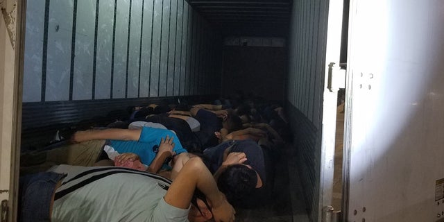 Customs and Border Protection found more than 60 people inside a tractor-trailer.