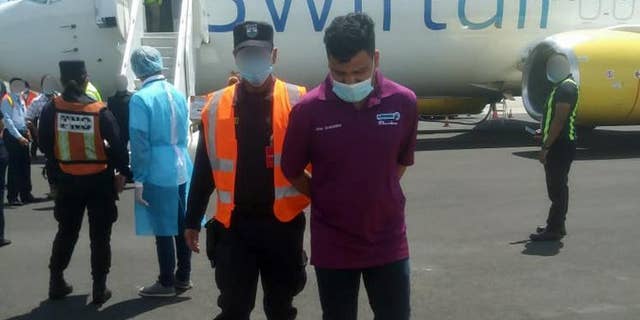 Jose Francisco Quintanilla Granados arriving in San Salvador.