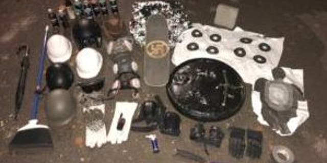 This Sept. 30, 2020 photo shows items recovered by Portland Police during Sept. 29 vehicle search (Portland Police Bureau)