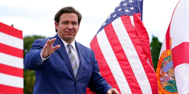 Florida Gov. Ron DeSantis attends an event with President Donald Trump on the environment at the Jupiter Inlet Lighthouse and Museum, Tuesday, Sept. 8, 2020, in Jupiter, Fla. 