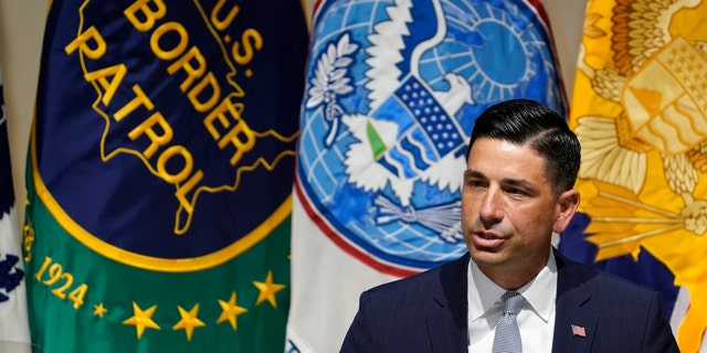 Department of Homeland Security Acting Secretary Chad Wolf speaks during an event at DHS headquarters in Washington, Wednesday, Sept. 9, 2020. (AP Photo/Susan Walsh)