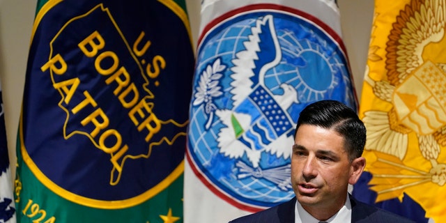 Department of Homeland Security Acting Secretary Chad Wolf speaks during an event at DHS headquarters in Washington, Wednesday, Sept. 9, 2020. (AP Photo/Susan Walsh)