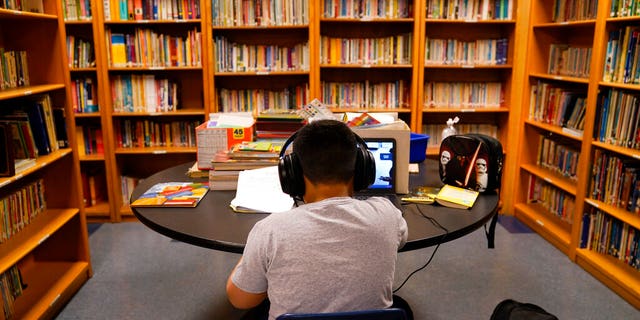 A Los Angeles Unified School District student attends an online class at Boys & Girls Club of Hollywood in Los Angeles. (AP Photo/Jae C. Hong, File)
