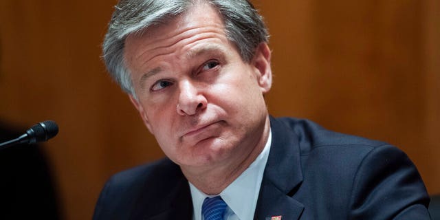 FBI Director Christopher Wray is seen Sept. 24, 2020 on Capitol Hill. (Associated Press)