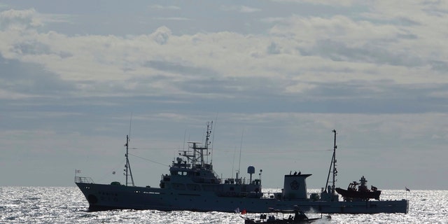 South Korea's government ships are seen near Yeonpyeong island, South Korea, Friday, Sept. 25, 2020. (Associated Press)