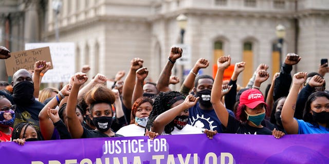 Protesters in Louisville, Ky., Call for justice for Breonna Taylor, September 25, 2020 (Associated Press)