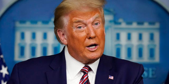 President Donald Trump speaking during a news conference at the White House, Sept. 27, in Washington.
