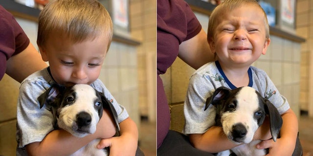 Bentley Boyers and his precious pup Lacey.