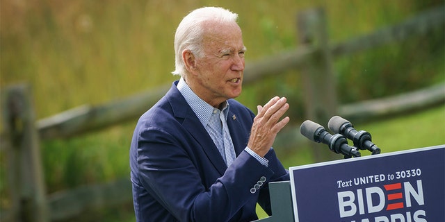WILMINGTON, DE - SEPTEMBER 14: Democratic presidential nominee Joe Biden speaks about climate change and the wildfires on the West Coast at the Delaware Museum of Natural History on September 14, 2020 in Wilmington, Delaware. Biden has scheduled campaign stops in Florida, Pennsylvania and Minnesota later this week. (Photo by Drew Angerer/Getty Images)