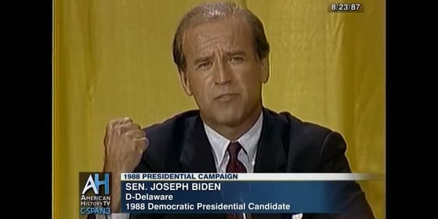 Then-Sen. Joe Biden was forced to drop out of the Democratic presidential primaries in 1988 after allegedly plagiarizing speeches and misrepresenting his academic record.