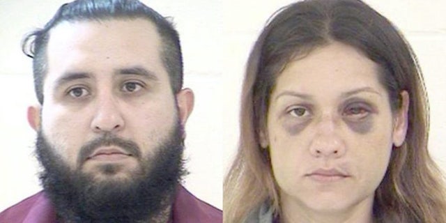 Mugshots for Armando Barron, 30, and Britany Barron, 31.