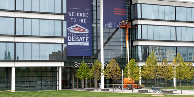 The Sheila and Eric Samson Pavilion, site of the first presidential debate, which is being hosted by Case Western Reserve University and Cleveland Clinic, in Cleveland, Ohio