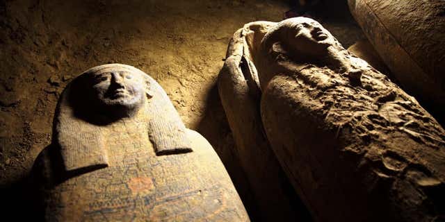 The coffins have not been opened for 2,500 years, according to archaeologists.