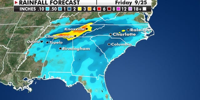 Rainfall forecast from Beta's remnants.