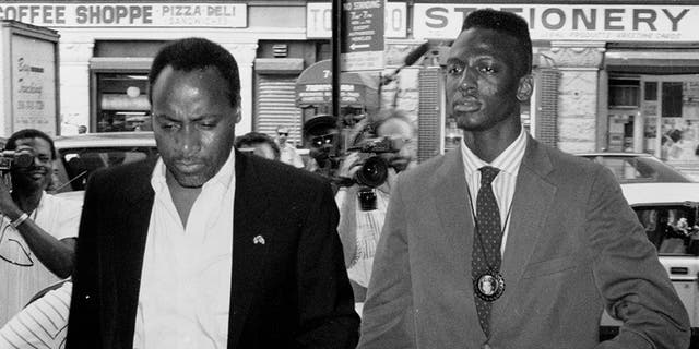 Yusef Salaam (right), accused in New York City Central Park Jogger incident. 