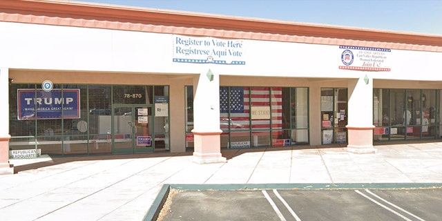A California man, 23, has been charged with attempted arson for the May 31 firebombing of the East Valley Republican Women Federated office in La Quinta, according to reports. (Google Street View)