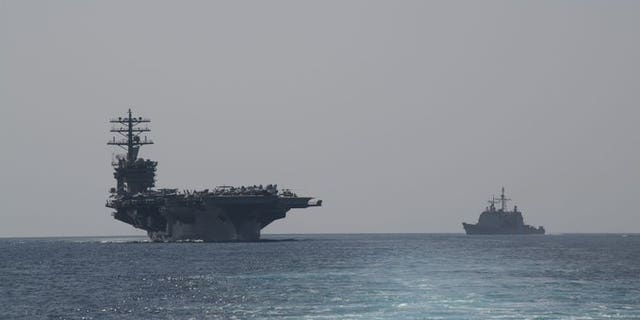 U.S.S Nimitz enters Persian Gulf Friday along with guided-missile cruisers Princeton and Philippine Sea, destroyer Sterett: Navy