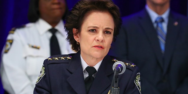 Former Atlanta Chief of Police Erika Shields during the Security Press Conference during Super Bowl LIII week on January 30, 2019 at the Georgia World Congress Center. (Photo by Rich Graessle/Icon Sportswire via Getty Images)