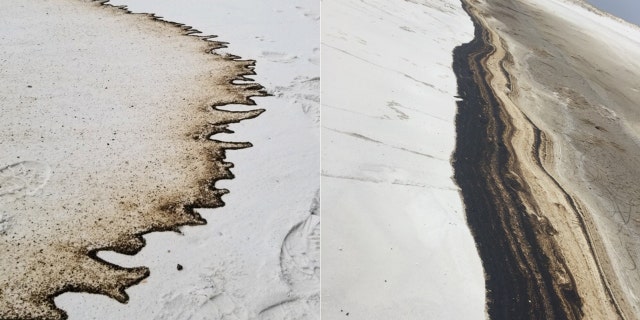 Oil washed up on a 5-mile stretch of Johnson Beach on Perdido Key starting on Saturday, nearly two weeks after Hurricane Sally blasted the area.