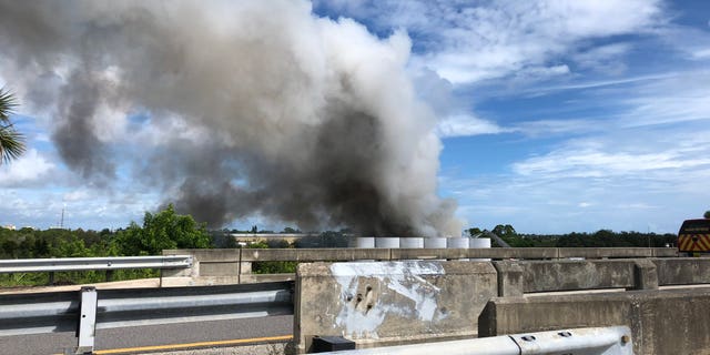 The plume of smoke could be seen for miles.