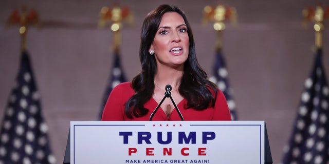 Florida Lt. Gov. Jeanette Nuñez stands on stage while addressing the Republican National Convention on Aug. 25, 2020 in Washington, D.C. (Photo by Chip Somodevilla/Getty Images)