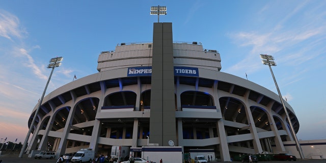A general view of the exterior of Liberty Bowl Memorial Stadium after a game between the Duke Blue Devils and the Memphis Tigers on September 7, 2013 at Liberty Bowl Memorial Stadium in Memphis, Tennessee. (Photo by Joe Murphy/Getty Images)