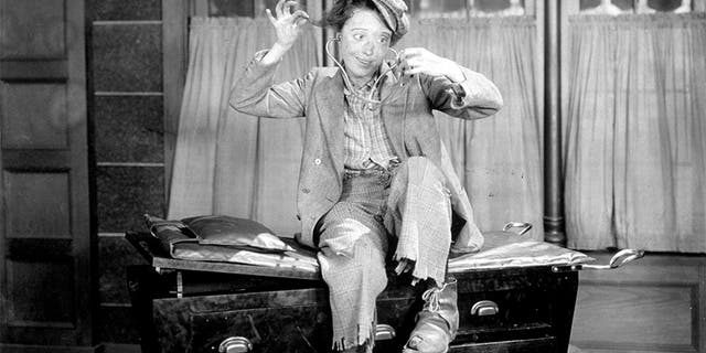 Mabel Normand acts the idiot in this scene from the 1920 film "What Happened to Rosa?"