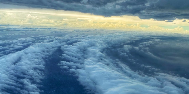 The eye of Hurricane Sally can be seen as the storm intensified on Monday, Sept. 14, 2020.