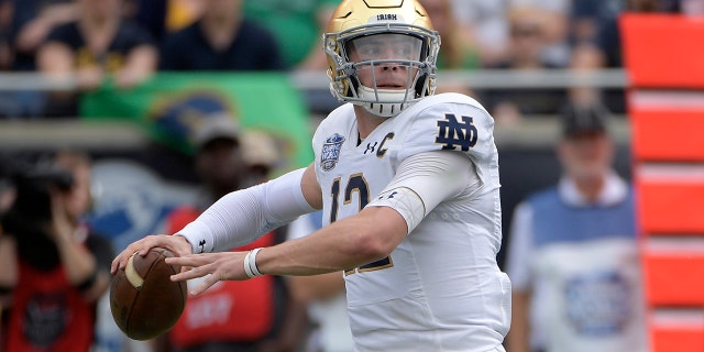 Ian Book led the Irish to a victory over Duke. (AP Photo/Phelan M. Ebenhack, File)