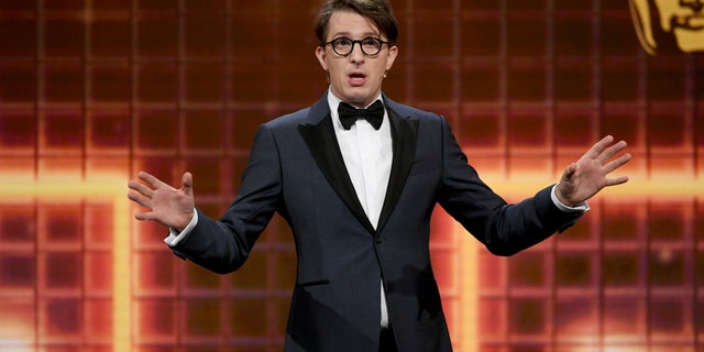 Host James Veitch speaks onstage during the 2019 British Academy Britannia Awards presented by American Airlines and Jaguar Land Rover at The Beverly Hilton Hotel on October 25, 2019 in Beverly Hills, California. (Photo by Kevin Winter/Getty Images for BAFTA LA)