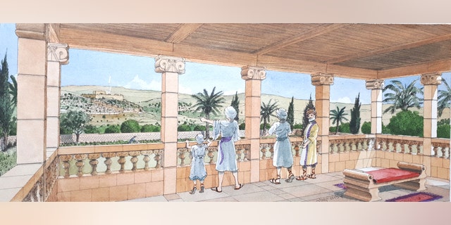 Artist's impression of the royal estate that stood in Armon Hanatziv, Jerusalem.