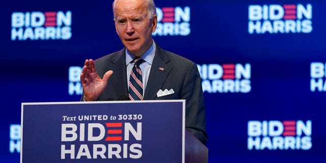 Democratic presidential candidate former Vice President Joe Biden speaks after participating in a coronavirus vaccine briefing with public health experts, Wednesday, Sept. 16, 2020, in Wilmington, Del. (AP Photo/Patrick Semansky)