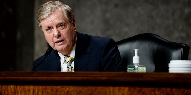 Committee Chairman Sen. Lindsey Graham (R-SC) speaks during a Senate Judiciary Committee hearing. Graham announced Saturday he supports President Trump getting a new justice on the court to fill Ruth Bader Ginsburg's vacancy. (Photo by Erin Schaff-Pool/Getty Images)