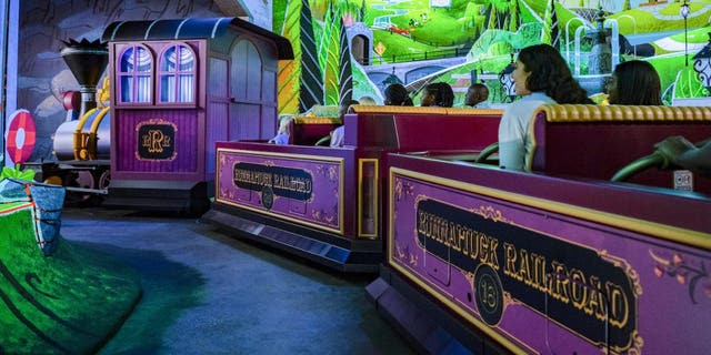 Mickey and Minnie’s Runaway Railway, which already opened at Disney World this year, is the first-ever ride themed after Mickey or Minnie at either resort.