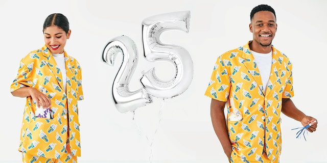 “McFlurry 25th B-Day Suit” is patterned with three McFlurry flavors: Chips Ahoy!, Oreo and M&amp;Ms. (McDonald's)