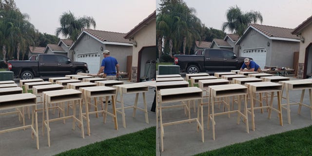To help start the school year off strong, Mitchell Couch has produced dozens of free desks for children in the community.
