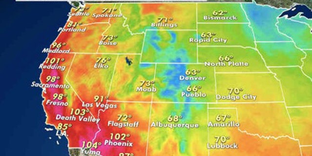 Forecast high temperatures for Sept. 28, 2020.