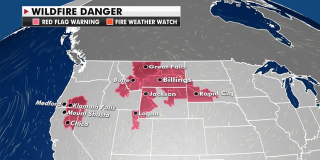 Fire danger lingers across the West on Monday, Sept. 14, 2020.