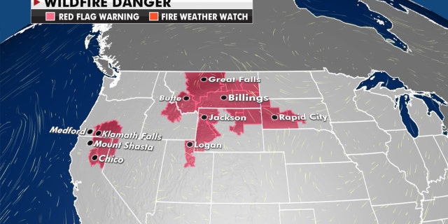 Fire danger lingers across the West on Monday, Sept. 14, 2020.