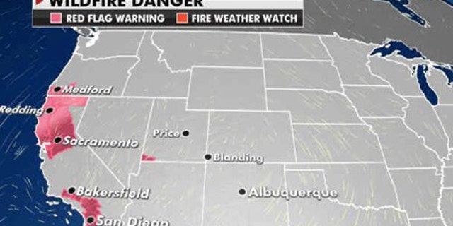 The greatest wildfire danger for Sept. 28, 2020.