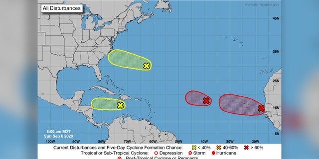 Four areas of possible tropical development are being monitored by the National Hurricane Center.