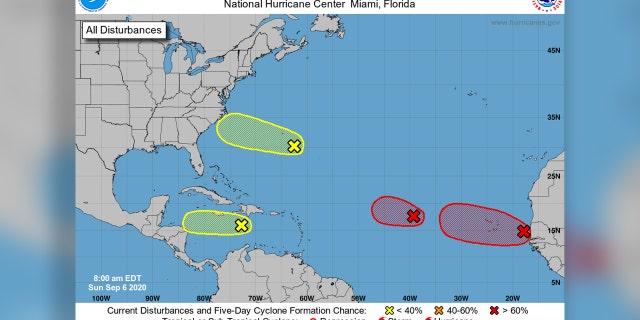 Four areas of possible tropical development are being monitored by the National Hurricane Center.