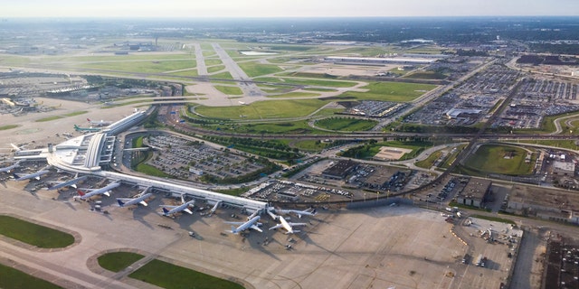 Aerial of Chicago O'Hare International Airport.